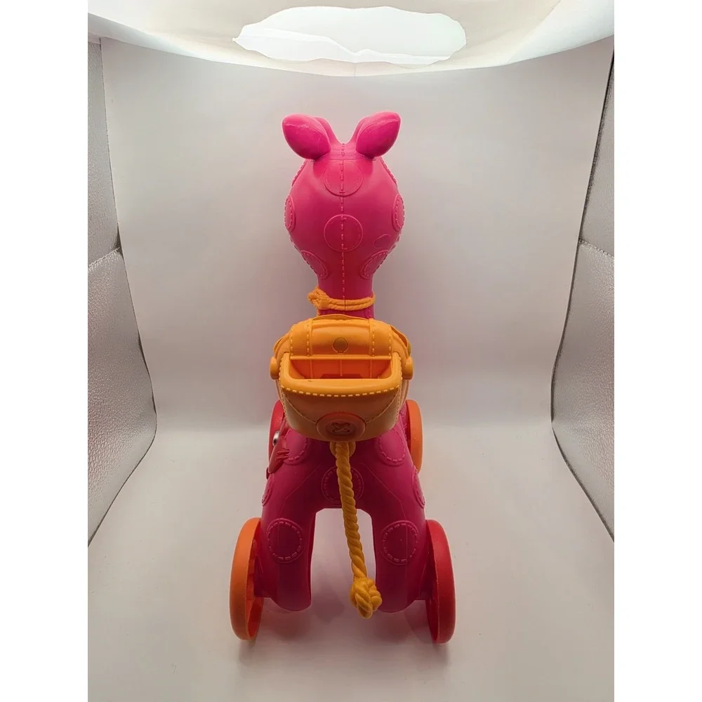 Vintage LALALOOPSY RIDE‎ ON GIRAFFE with Seatbelt Belt RED w/ PINK SEAT